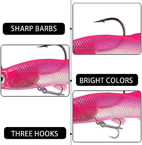 Kit 10 señuelos suaves pvc 8cm spinning bass lucio carpa