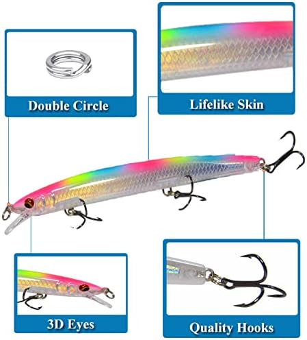 Cebo natación artificial lucio rígido anzuelos afilados surf spinning