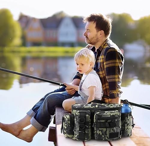 Bolsa pesca mochila accesorios con cinturón correa acolchada reflectantes