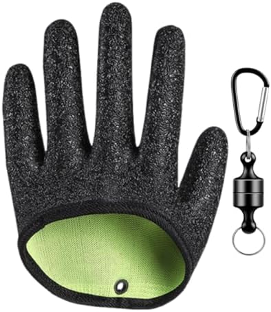 Guante pesca impermeable anti-cortes cierre magnético manejo seguro lucios bagres