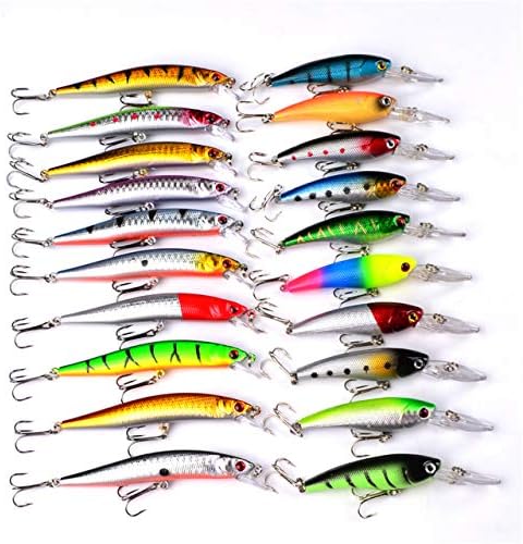 Kit 20 señuelos artificiales duros suaves ranas giratorios cucharas anzuelos