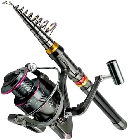 Caña telescópica spinning con carrete metal ultraligero 1.8-3.6m