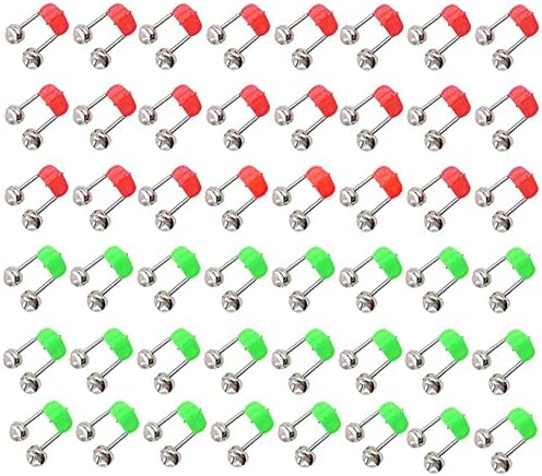 Campanas pesca 50 piezas accesorios exterior dobles rojo verde