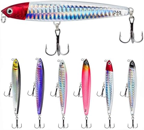 Set 6 accesorios señuelos 24g artificiales spinners lucio perca