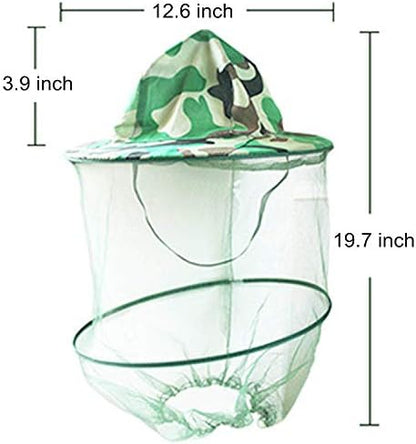 Sombrero camuflaje apicultor anti-mosquitos malla protección facial pesca exterior