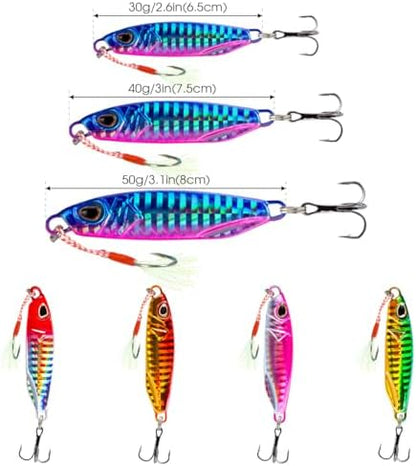 5 piezas cebos pesca 30-50g swivel metal duro atun salmon
