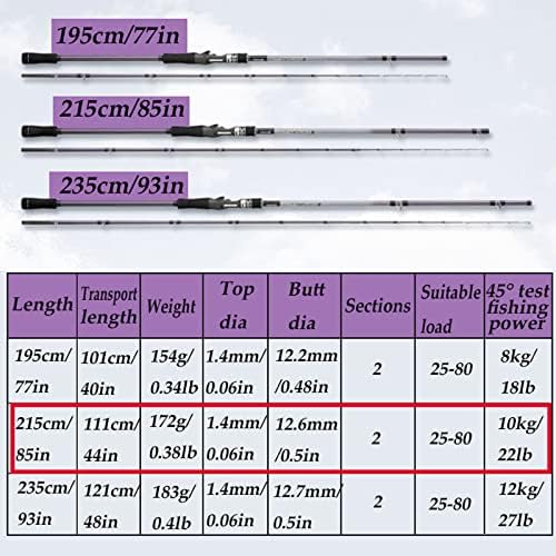 Caña pesca premium telescópica viaje ligera costera