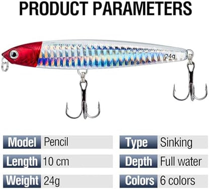 Set 6 accesorios señuelos 24g artificiales spinners lucio perca