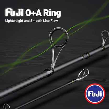 Caña m1 dos piezas spinning casting fibra carbono ultraligera