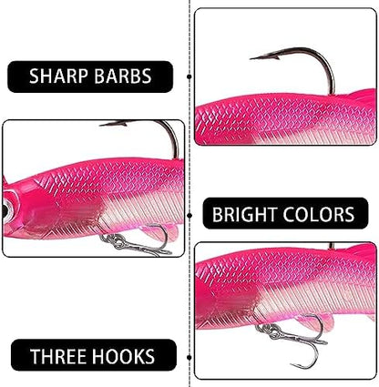 Kit 10 señuelos suaves pvc 8cm spinning bass lucio carpa