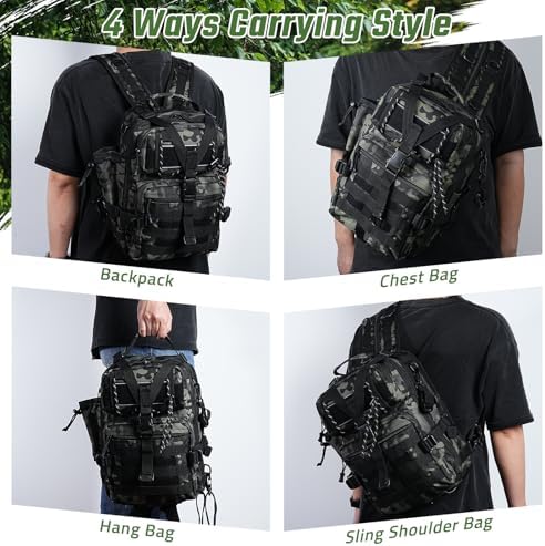 Mochila pesca almacenamiento impermeable táctica molle senderismo caza