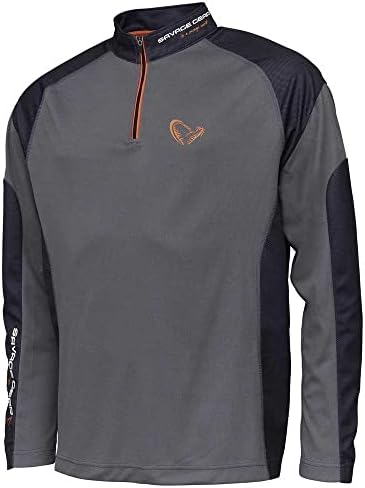 Camiseta pesca torneo manga corta unisex adulto cierre media cremallera