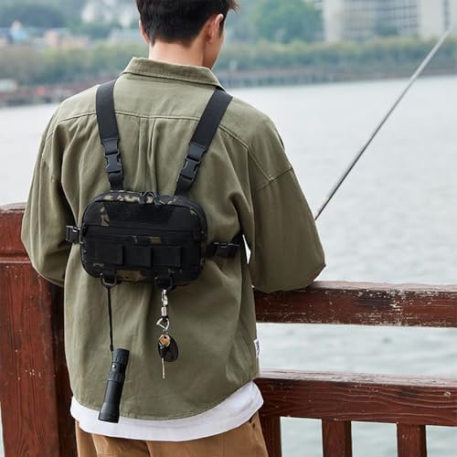 Pecho pack pesca impermeable mochila portátil gran capacidad deportes exteriores
