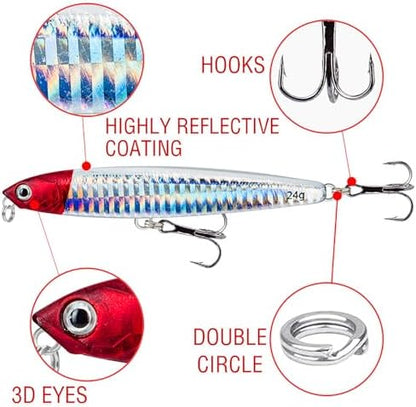 Set 6 accesorios señuelos 24g artificiales spinners lucio perca