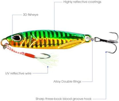 5 piezas cebos pesca 30-50g swivel metal duro atun salmon